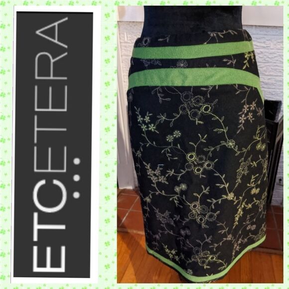 Etcetera Detailed Embroidered Wool Blend Skirt - Picture 2 of 8